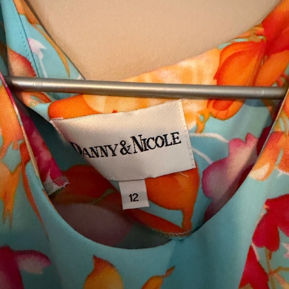 Danny & Nicole Vibrant Floral Midi Dress - Blue and Orange - Picture 3 of 3